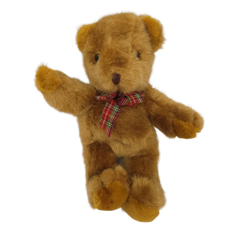 Plush Appeal Teddy Bear Plush 10" Stuffed Animal Toy Plaid Bow Brown